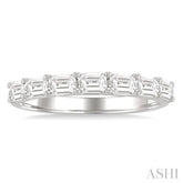 1 ctw East-West Emerald Cut Diamond Fashion Ring in 14K White Gold